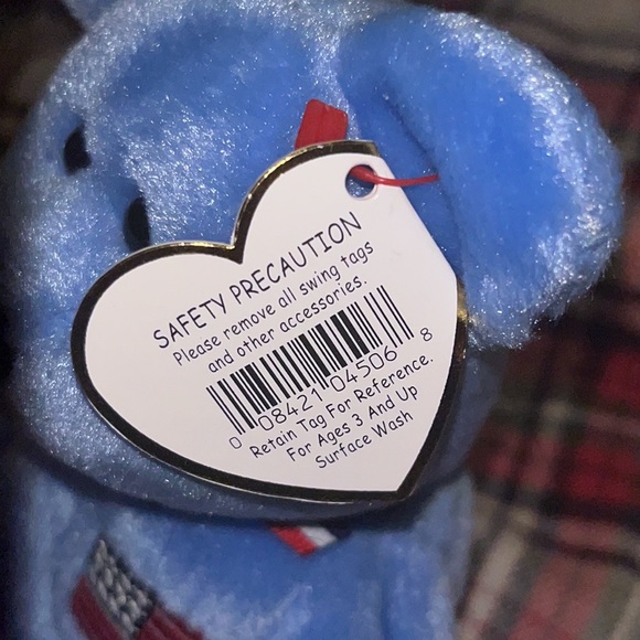 Ty Beanie Baby 2001 "America" Blue Rare Retired Errors Red Cross in memory 9/11 - Picture 6 of 10